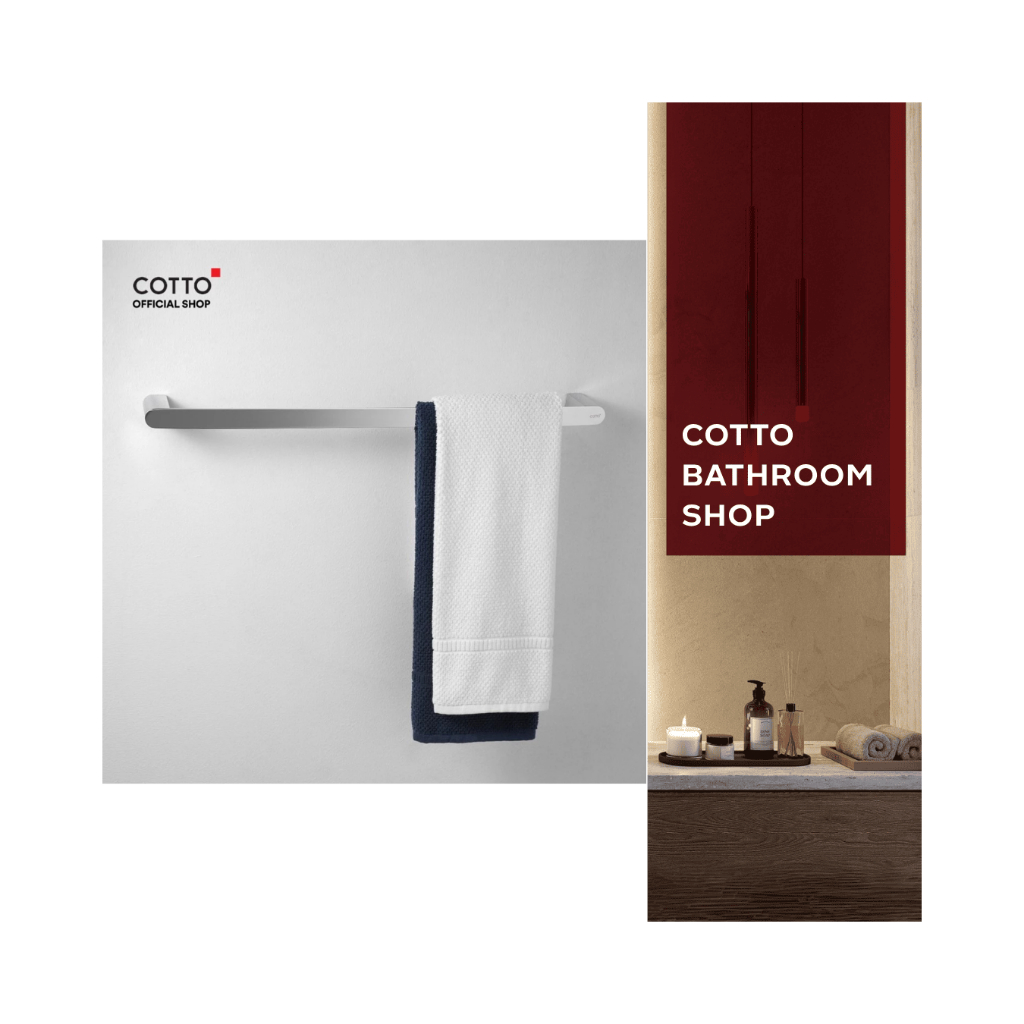 COTTO ราวแขวนผ้ายาว 45-60 ซม.แบบเจาะยึดผนัง  รุ่น ARCH CT0284(HM) CT0285(HM)