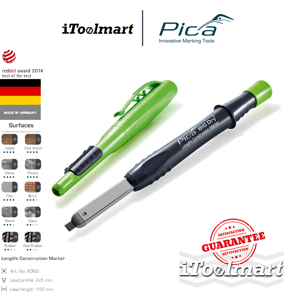 PICA ดินสอเขียนงาน PICA BIG DRY Longlife Construction Marker