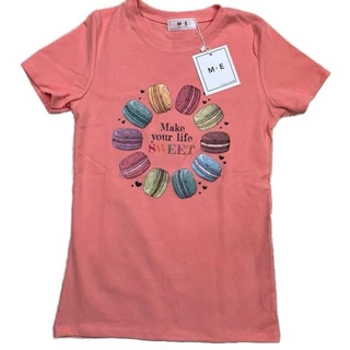 เสื้อยืดคอกลมแขนสั้น ลายมาการอง ป้าย ME