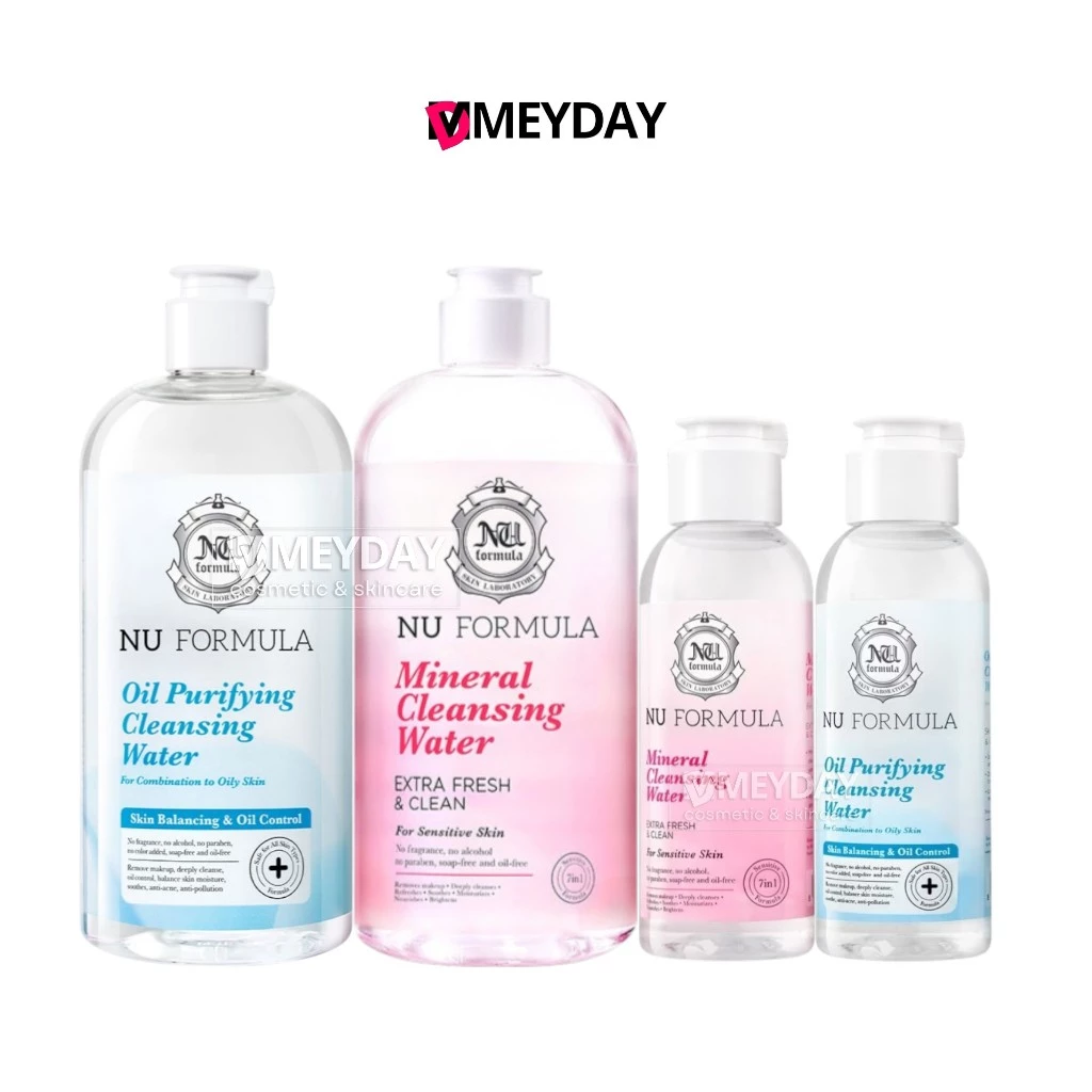 คลีนซิ่ง วอเตอร์ นู ฟอร์มูล่า Nu Formula Mineral Cleansing Water มี 2 สูตรให้เลือก สูตรผิวมัน และ สูตรอ่อนโยน