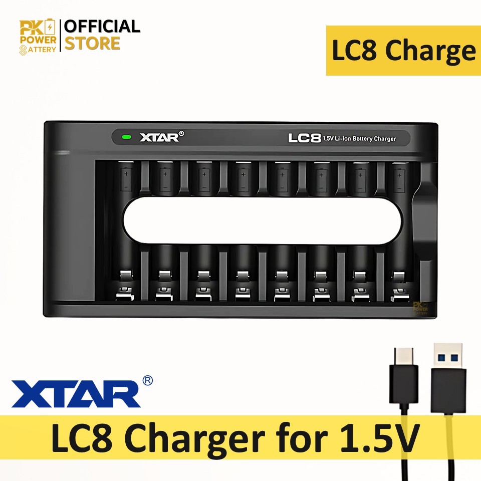 XTAR LC8 ที่ชาร์จแบตเตอรี่ AA/AAA Li-ion 1.5V รองรับ 8 ช่อง