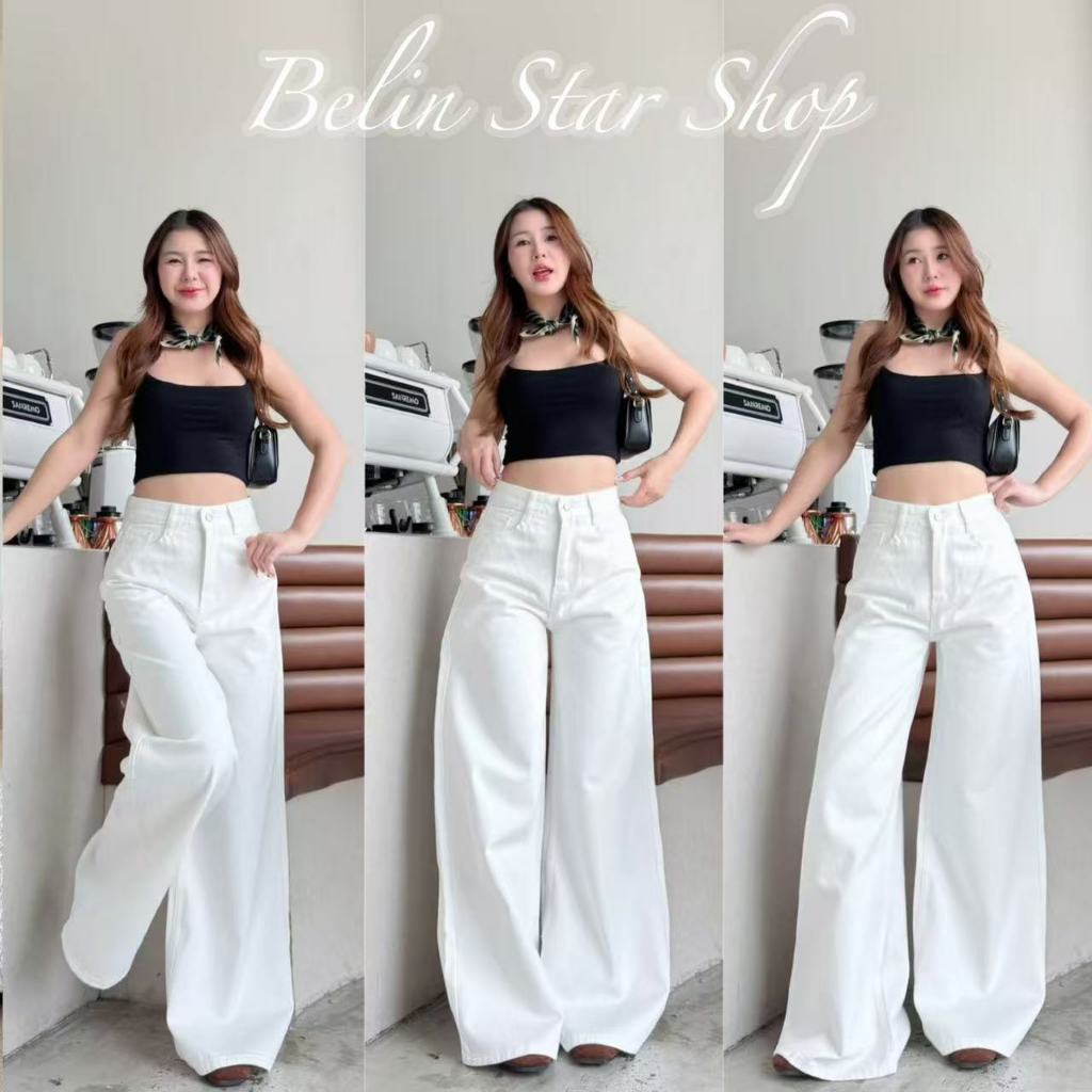 กางเกงยีนส์ ขากระบอกกลาง สีเฟด รุ่น Baggy Jeans