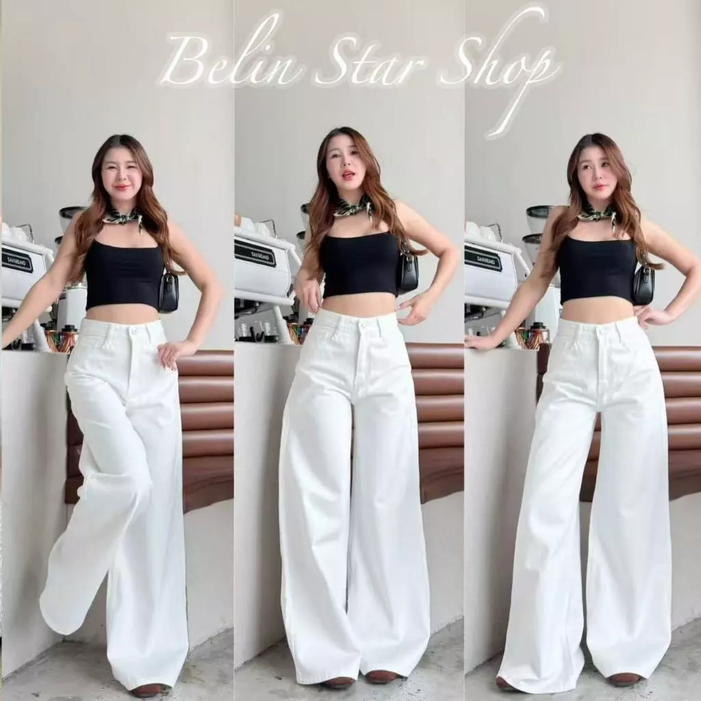 กางเกงยีนส์ ขากระบอกใหญ่ สีเฟด รุ่น Baggy Jeans