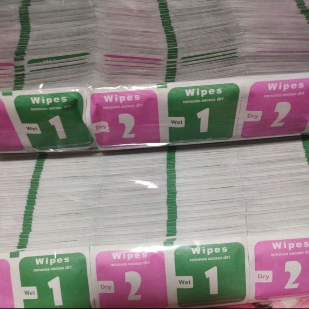 100 ชุด ผ้าเช็ดทำความสะอาด  หน้าจอ LCD 2 ชิ้น ผ้าเช็คทำความสะอาดหน้าจอโทรศัพท์ ผ้าแอลกอฮอล์ + ผ้าแห้ง  100ชุด