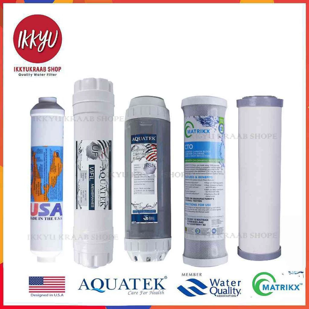 ชุดไส้กรอง Aquatek UF 0.01 5-6 ขั้นตอน แถมฟรี ข้องอ 4 ชิ้นมียางโอริง