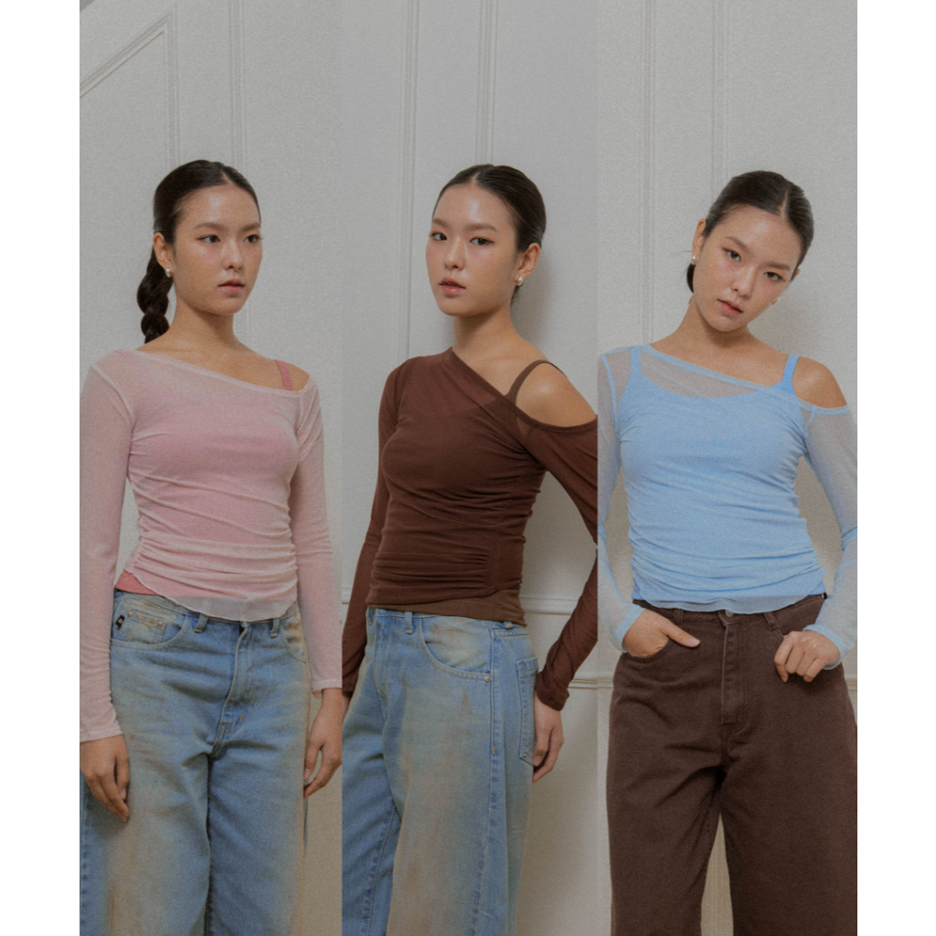 ENDOFMARCH | MONTE DOUBLE TEE เสื้อ set สายเดี่ยว & แขนยาว 2 ชั้น