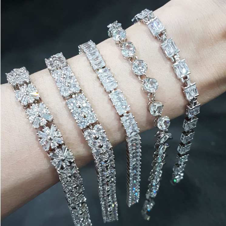 พร้อมส่ง✨[JPT] สร้อยข้อมือเงินแท้ S925 เพชร CZ เกรด8A ㅤสวมใส่ได้ทั้งวัน ไม่ลอกไม่ดำ แวววาวระดับห้าง