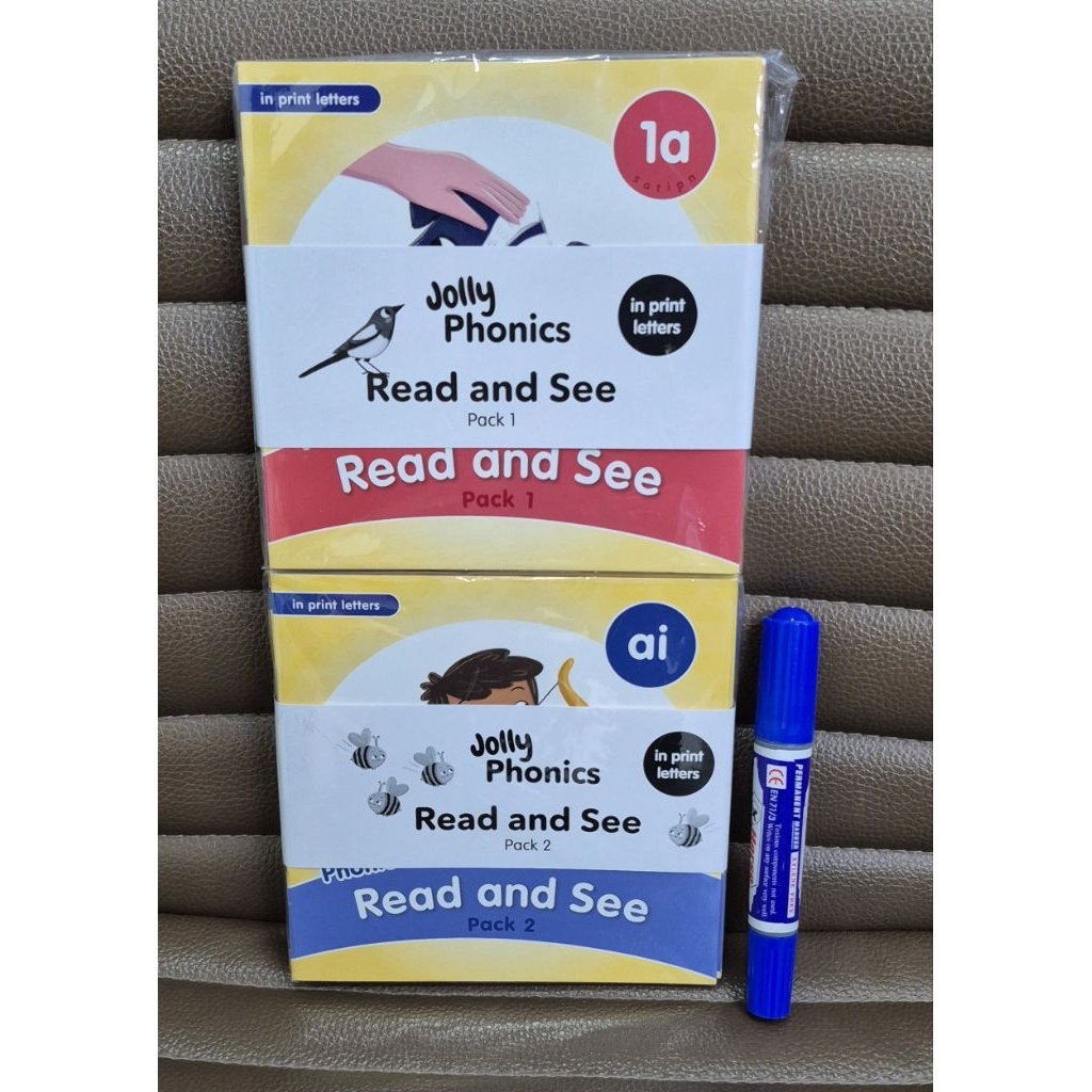 Set of Jolly Phonics Read and See pack 1 และ 2 In Print Letters