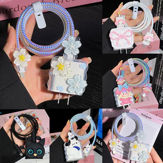 พร้อมส่งจากไทย🚚ชุดเเต่งสายชาร์จสำหรับสายชาร์ 18w 20w เคสอะเเดปเตอร์ ลายการ์ตูน ชุดถนอมสายชาร์จการ์ตูนน่ารักๆ