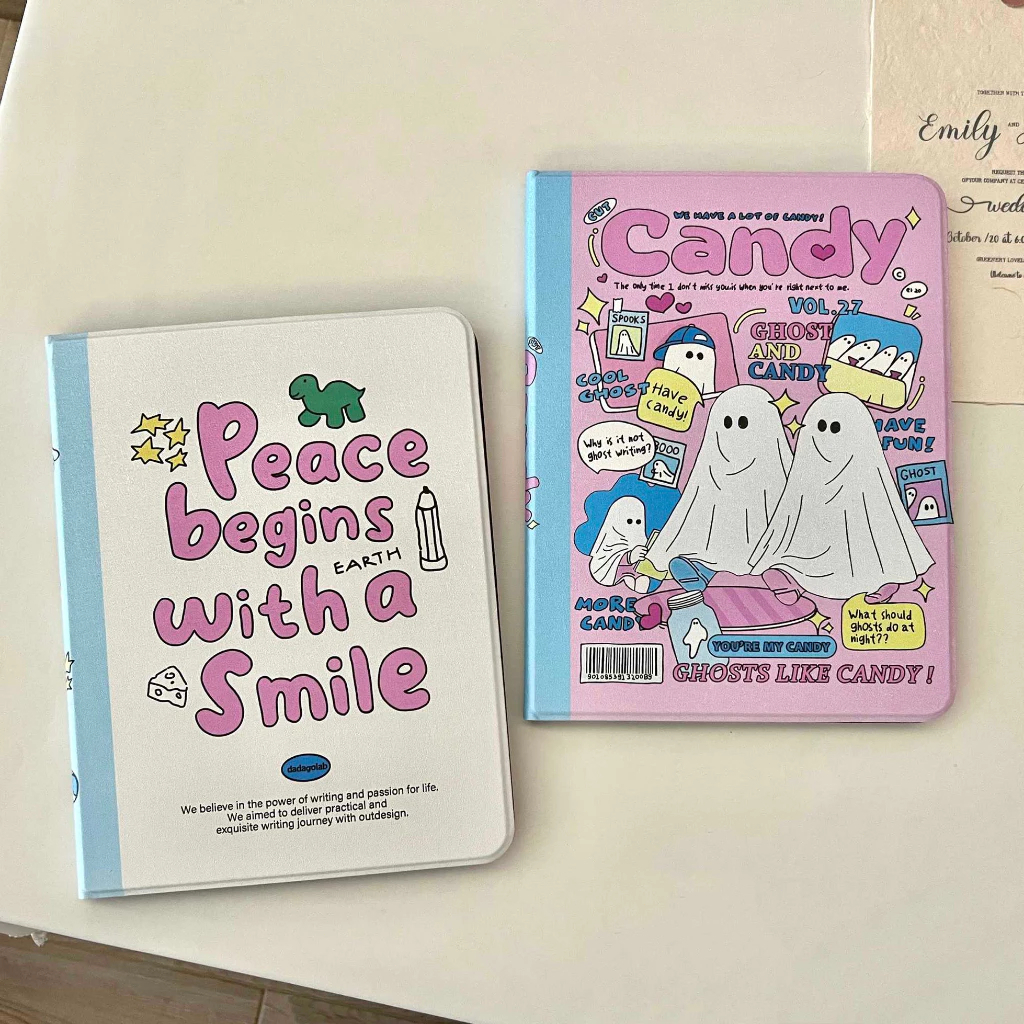 ⭐พร้อมส่ง⭐เคสแท็บเล็ต Samsung สำหรับ Tab S10FE S8 Pink Ghost หมุนได้ 360°S10+ มีที่ใส่ปากกา S6 Lite