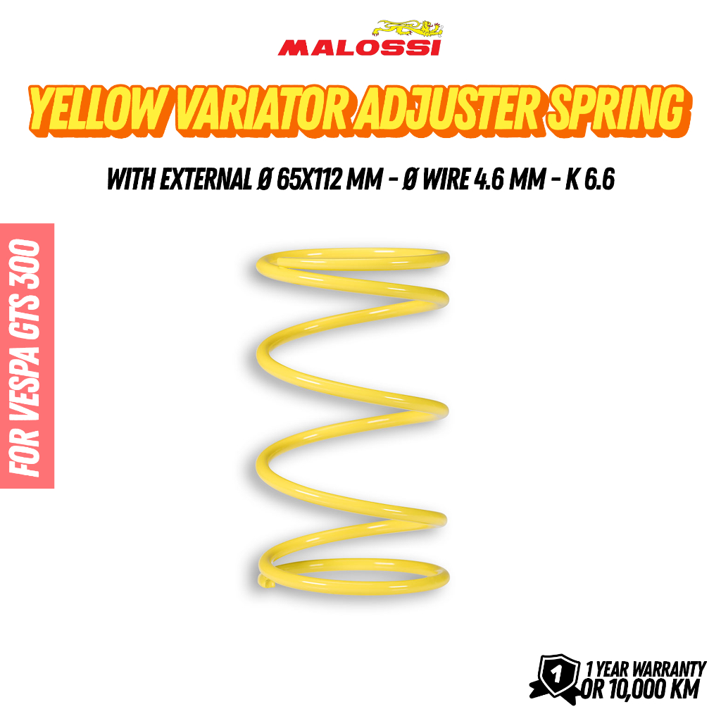 ชุดสปริงชามหลัง MALOSSI สีเหลือง สำหรับ VESPA GTS 300 (2916459.Y0)