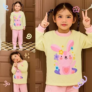 e'clat ชุดนอนเด็กผู้หญิง1-8ปี ผ้าแซนวิช นุ๊มๆ ฟู เบาให้ความอบอุ่น ระบายอากาศได้ดี ใส่เที่ยว ใส่นอน