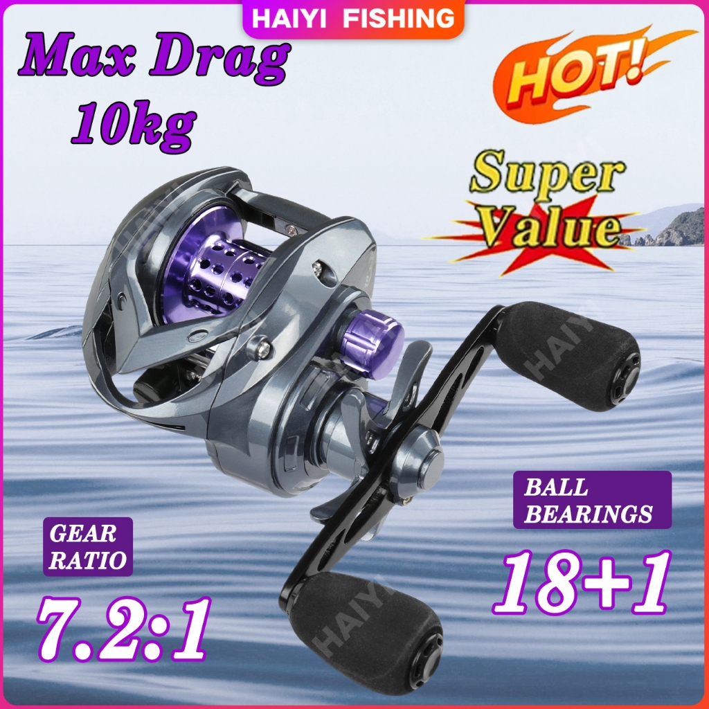 🐬HAIYI FISHING🐬รอกหยดน้ํา 7.2:1 ลูกปืน 18+1 รอกตกปลาราคาถูก รอกเบทรอกตกปลา รอกตกปลา ตกปลา รอกตกปลาทะเล Fishing Reel