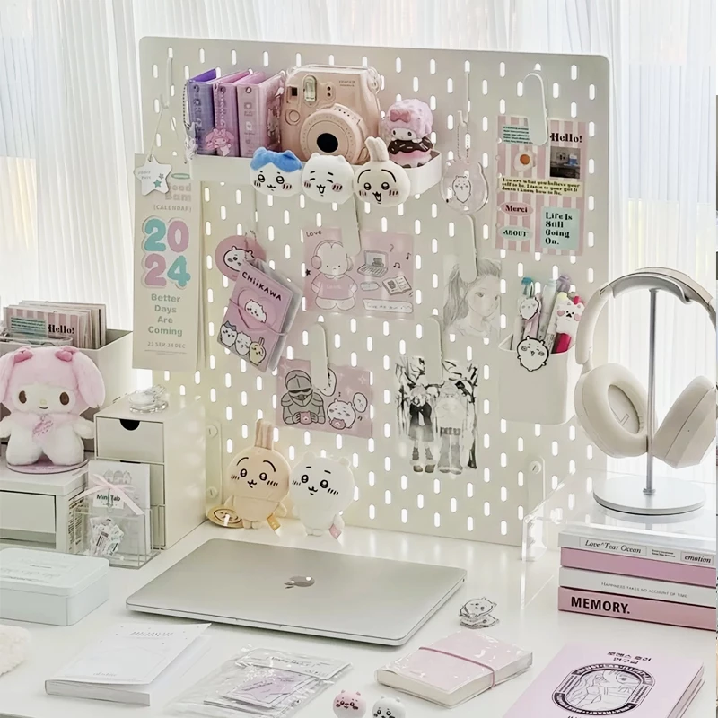 OKlive pegboard อเนกประสงค์ DIY  กระดานเจาะรู ติด ห้อย แขวน ตกแต่งห้อง เพิ่มฟังก์ชันเก็บของ ไม่ต้องเจาะผนัง thumbnail 4