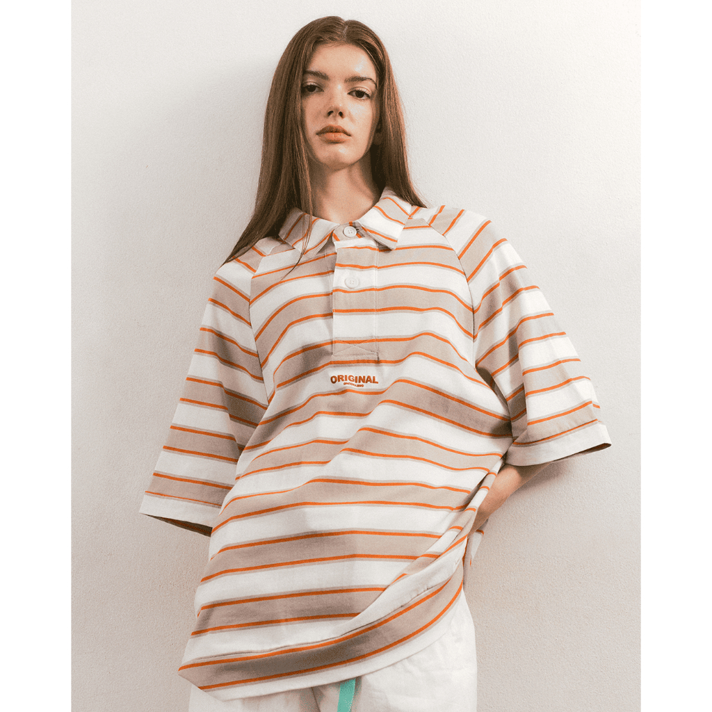 ORIGINAL GREYHOUND STRIPED OVERSIZED POLO