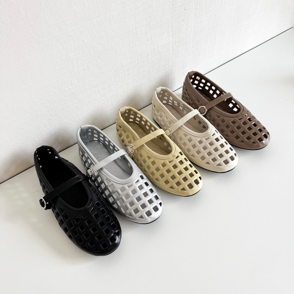 [พร้อมส่ง] WEAR.SOUL #S648-Waffle Flats รองเท้าส้นแบน รองเท้าแฟลต