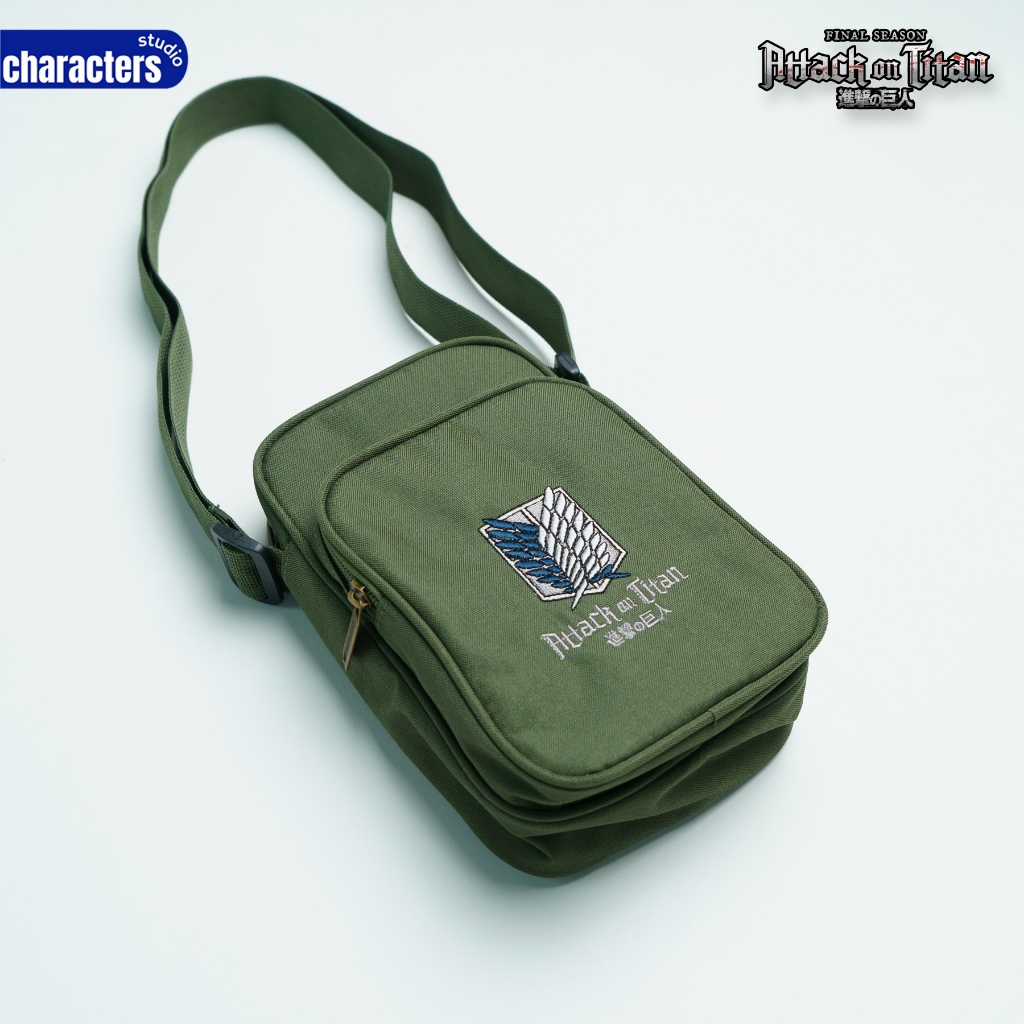 Attack On Titan Bag  - กระเป๋า Attack On Titan สะพายข้าง คล้องคอ ใส่มือถือและอุปกรณ์อื่นๆได้ ผ้าไนลอน Characters Studio
