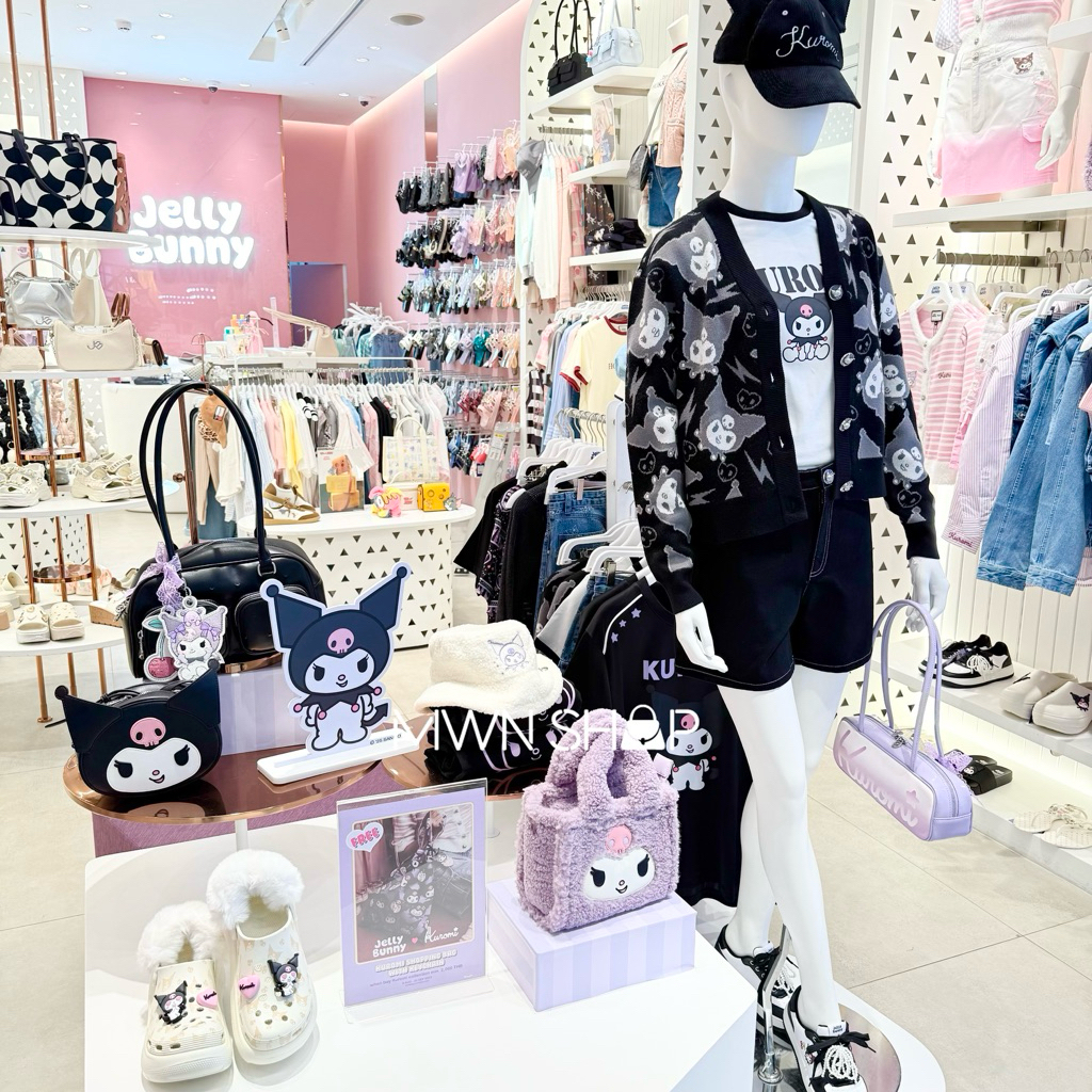 Jellybunny Kuromi Sanrio มีโค้ดลด30% กระเป๋า เสื้อผ้า รองเท้า หมวก พร้อมถุงกระดาษ ของแท้จากชอป