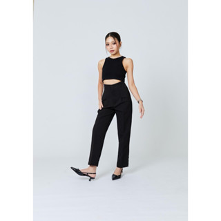 กางเกงขายาว ทรงกระบอกเล็ก ดีเทลหน้าเรียบ อยู่ทรง ผ้ายับยาก ส…