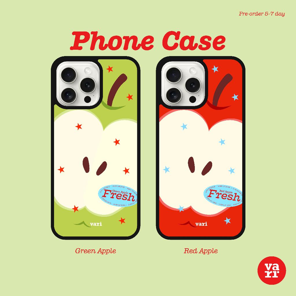 Phone Case  Green apple เคสไอโฟน (ไม่มีแม่เหล็ก)