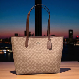 COACH กระเป๋าสะพายไหล่ รุ่น CITY TOTE IN SIGNATURE CANVAS มีหลายสีให้เลือก
