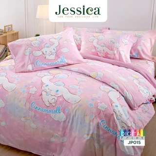 Jessica Cinnamoroll JP015 ลิขสิทธิ์แท้ Sanrio ชินนามอโรล เจสสิก้า พิมพ์ลายดิจิตอล ชุดเครื่องนอน ผ้าปูที่นอน ผ้าห่มนวม