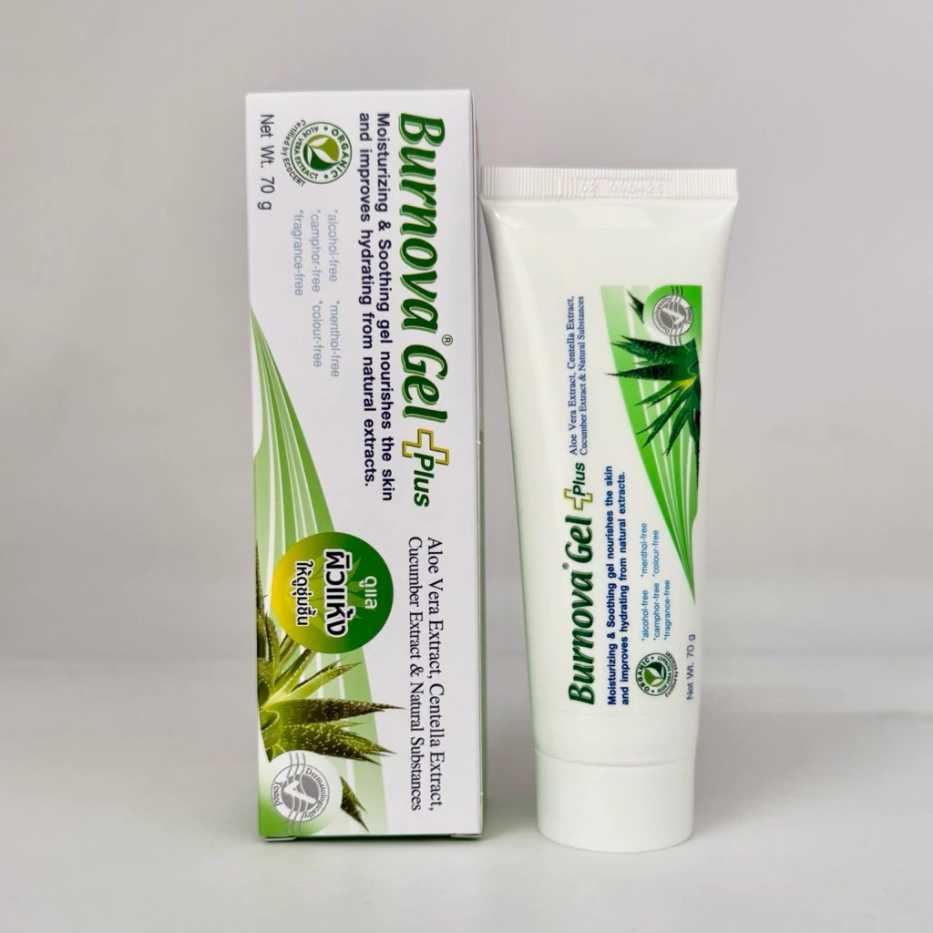 (หลอดใหญ่ 70g) Burnova Gel plus ผสมสารสกัดจากว่านหางจระเข้ 70g