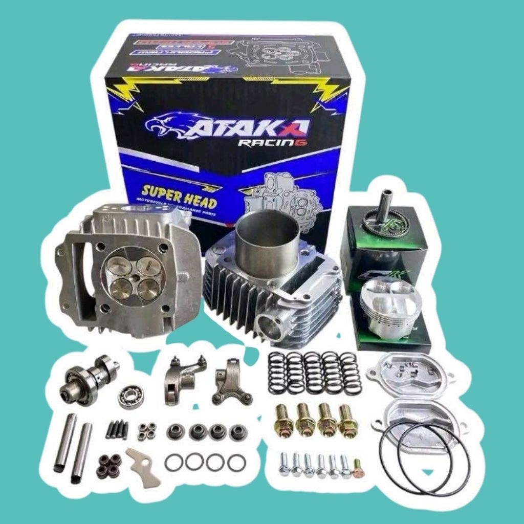 ชุด4วาล์วเสื้อลูกฝา wave125 66-67มิล ฝาสูบ4วาล์วATAKA เวอร์ชั่นH ขนาดวาล์ว22/25 ชุด4วาล์วครบชุด ส่งข