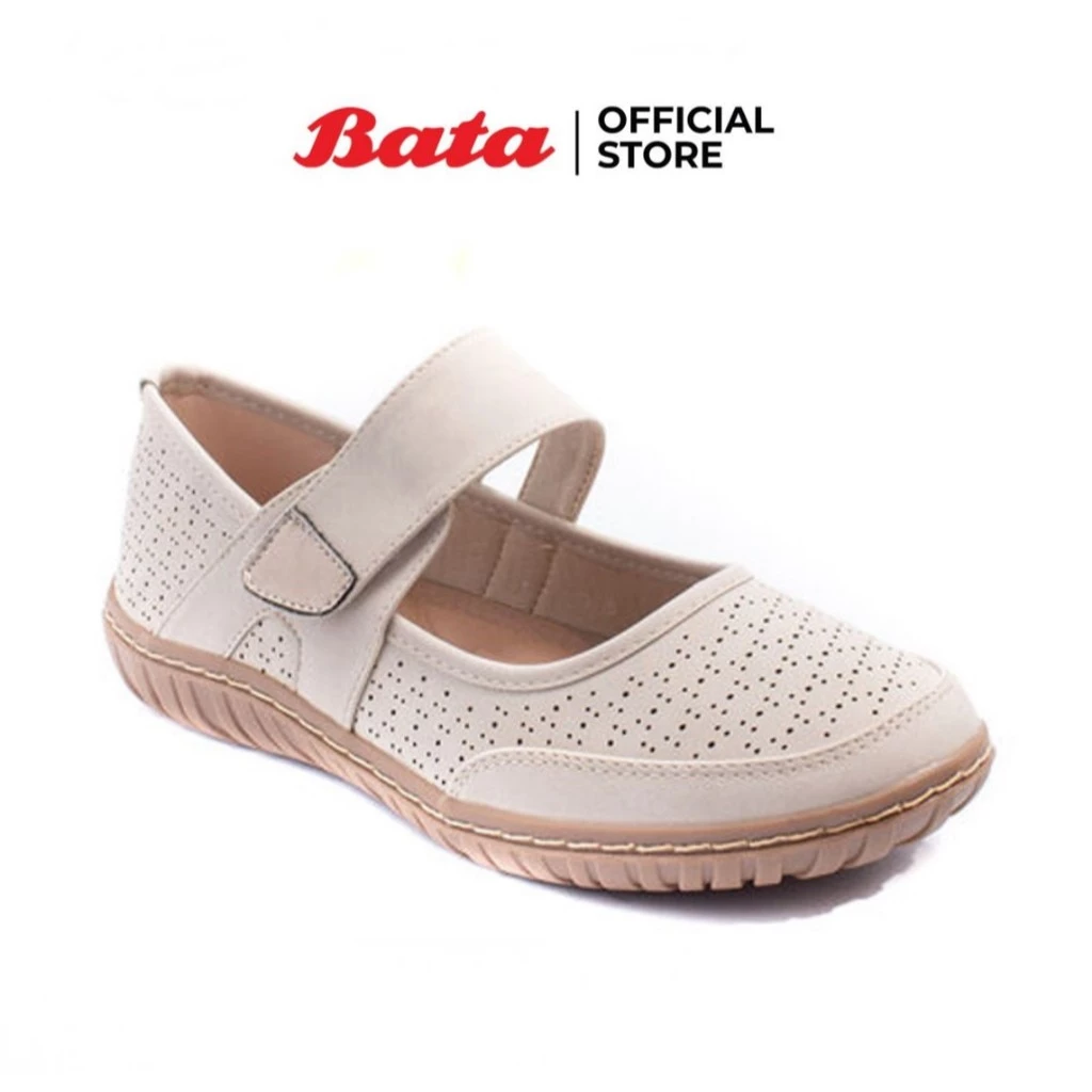 Bata บาจา รองเท้าส้นแบนลำลอง หุ้มส้น สายปรับระดับได้ ใส่ง่าย น้ำหนักเบา ไม่ลื่น สำหรับผู้หญิง รุ่น Aurora สีเบจ 5518973