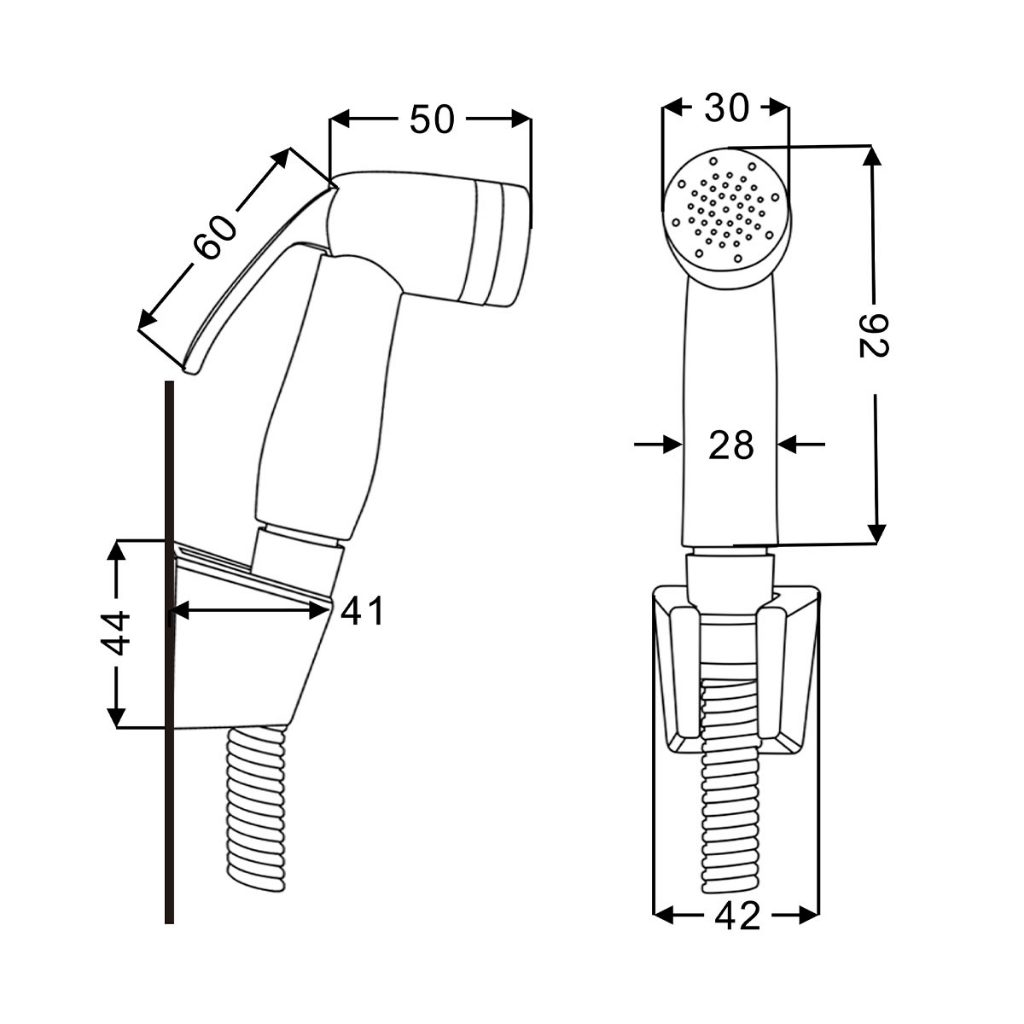 สายฉีดชำระ พลาสติกABS สีโครเมี่ยม พร้อมสายและขอแขวน RASLAND ก้านกดสามารถล๊อคน้ำได้ ด้านในสายถักทนแรงดันน้ำพิเศษความยาวสา - รูปที่ 3