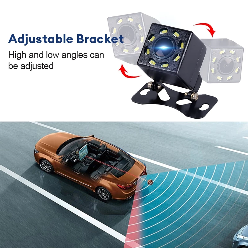 กล้องมองหลัง กล้องถอยหลังติดรถยนต์ กันน้ำ IP68 720*480P HD night vision 4/8/12 LED thumbnail 8
