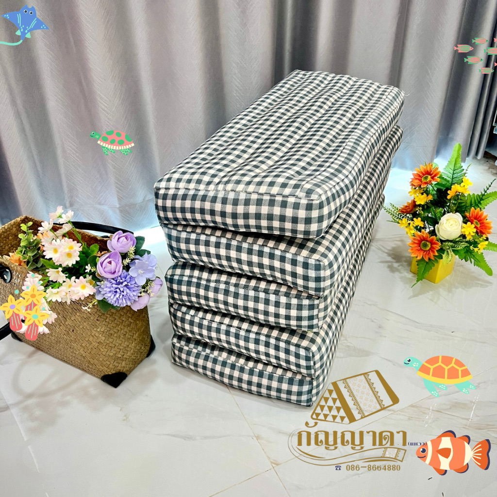 ที่นอน5พับยัดนุ่นแท้100%ก60*175-180/70*175-180cm.