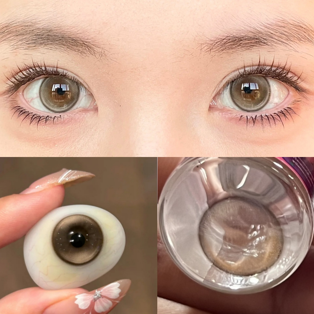 【ซื้อครบ2 คู่ แถมลิปกลอส】 คอนแทคเลนส์ Midroo คอนแทคเลนส์สีเทา Tears Grey ขนาด 14.5mm เลนส์มีค่าสายตา รายเดือน รูปที่ 3