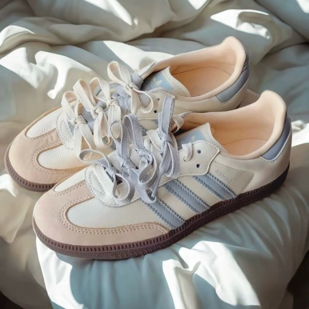 (พร้อมส่งในไทย🇹🇭) Adidas Samba OG JH7299 สีฟ้าครีม ดาราใส่เยอะ ของแท้ 100%