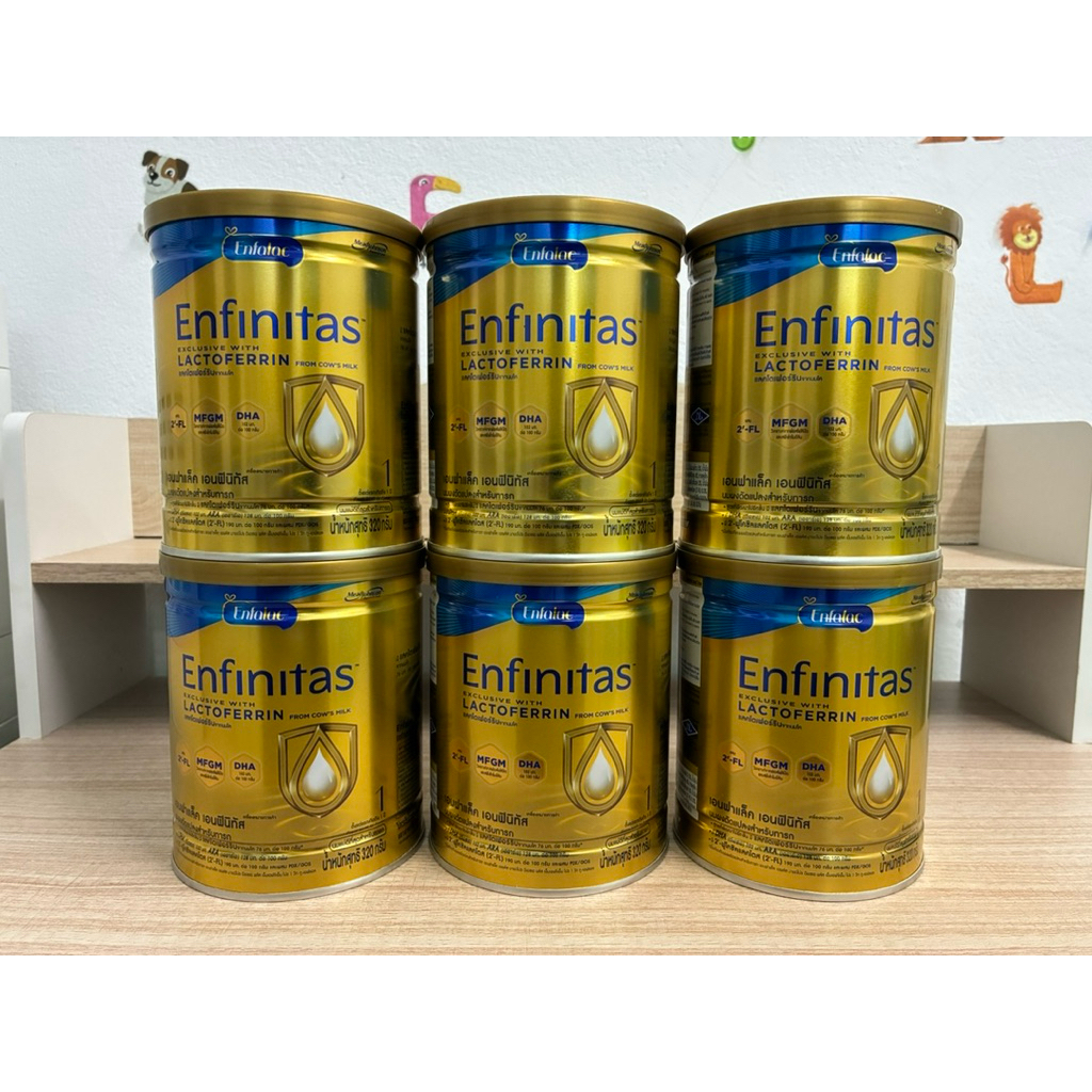 (*ยกลัง 6 กระป๋อง) Enfalac Enfinitas 320g. เอนฟาแล็ค เอนฟินิทัส สูตร 1 กระป๋อง 320กรัม