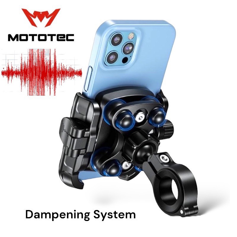 MOTOTEC MT-QD01 PLUS Dampening System ที่จับมือถือ สำหรับติดมอเตอร์ไซด์ แบบปลดล็อคเร็วพร้อมระบบซับแร