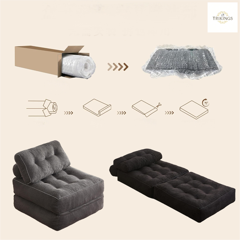 Trikings Sofa โซฟาเบดรวมโมเดิร์นหรู น้ำหนักเบานั่งสบาย โซฟาเดี่ยว multifunction สำหรับห้องขนาดเล็ก รูปที่ 8