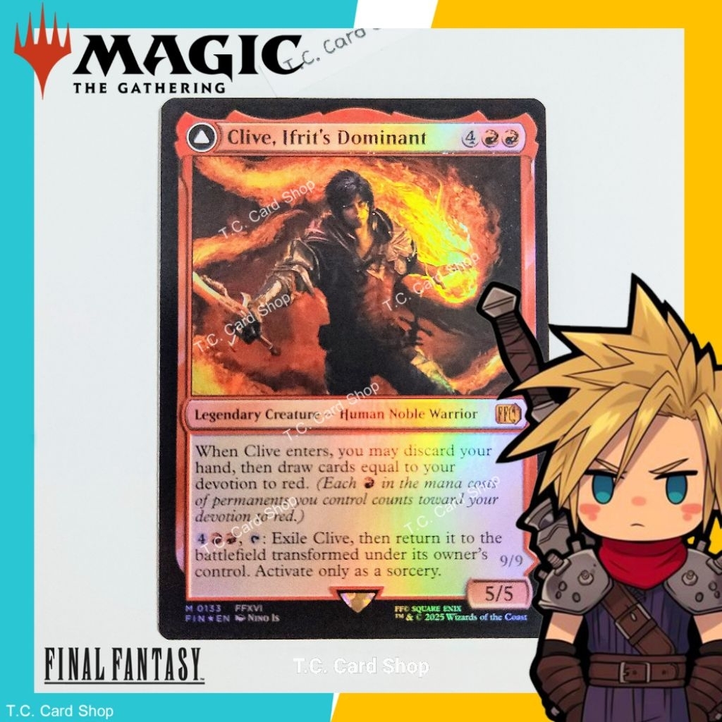 Clive, Ifrit's Dominant - Ifrit, Warden of Inferno ฟอยล์ - M0133 (FFX) - Final Fantasy - Magic the G