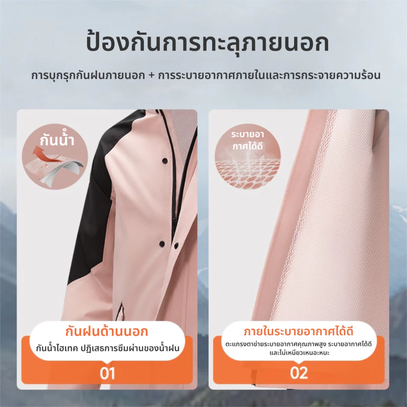 ชุดกันฝนมอเตอร์ไซค์ 2 ชิ้น มีแถบสะท้อนแสง ขนาด M-2XL thumbnail 10