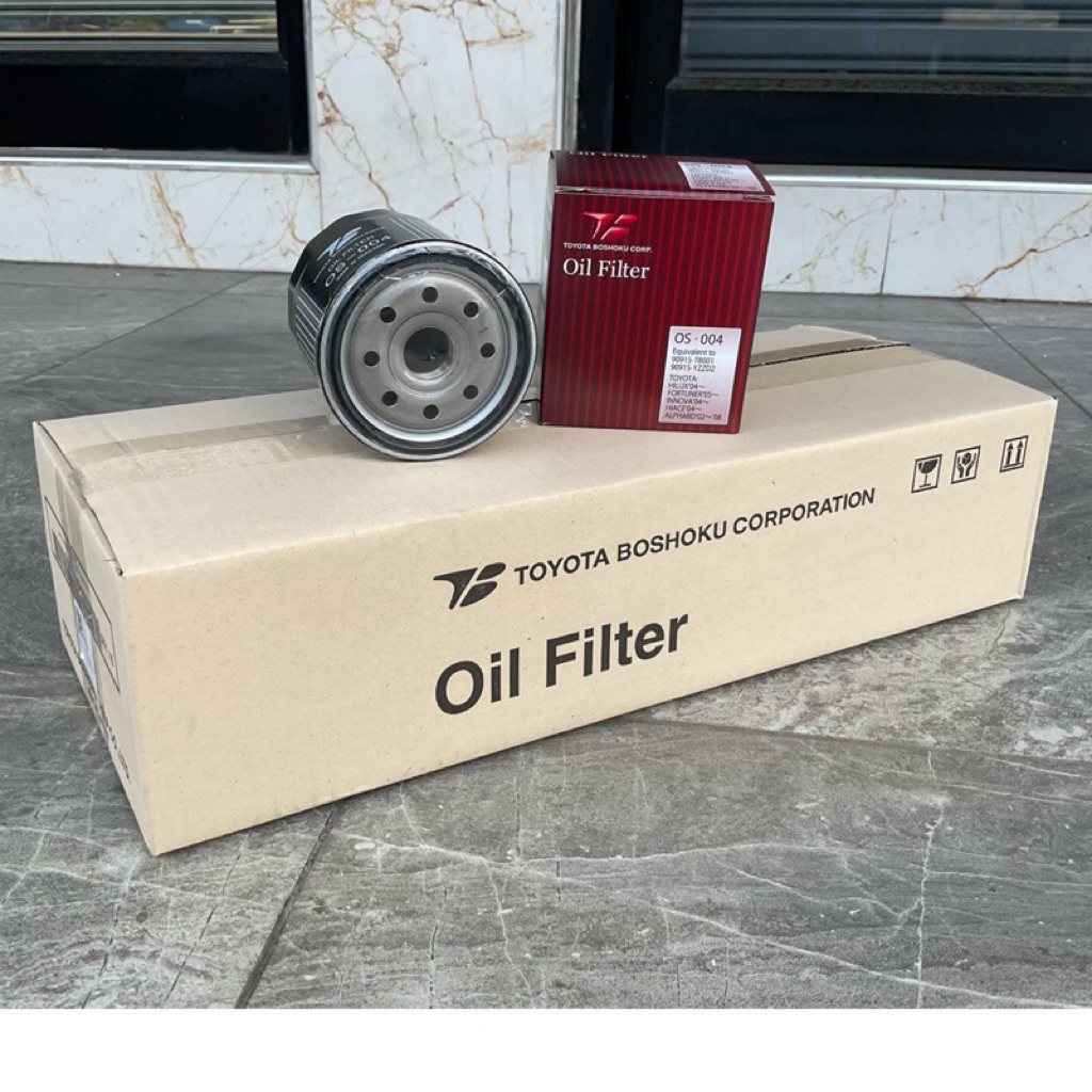 กรองน้ำมันเครื่อง BOSHOKU Toyota Vigo Innova Fortuner Revo ดีเซล  1JZ 2JZ / OS004 ยกแพค 10ลูก