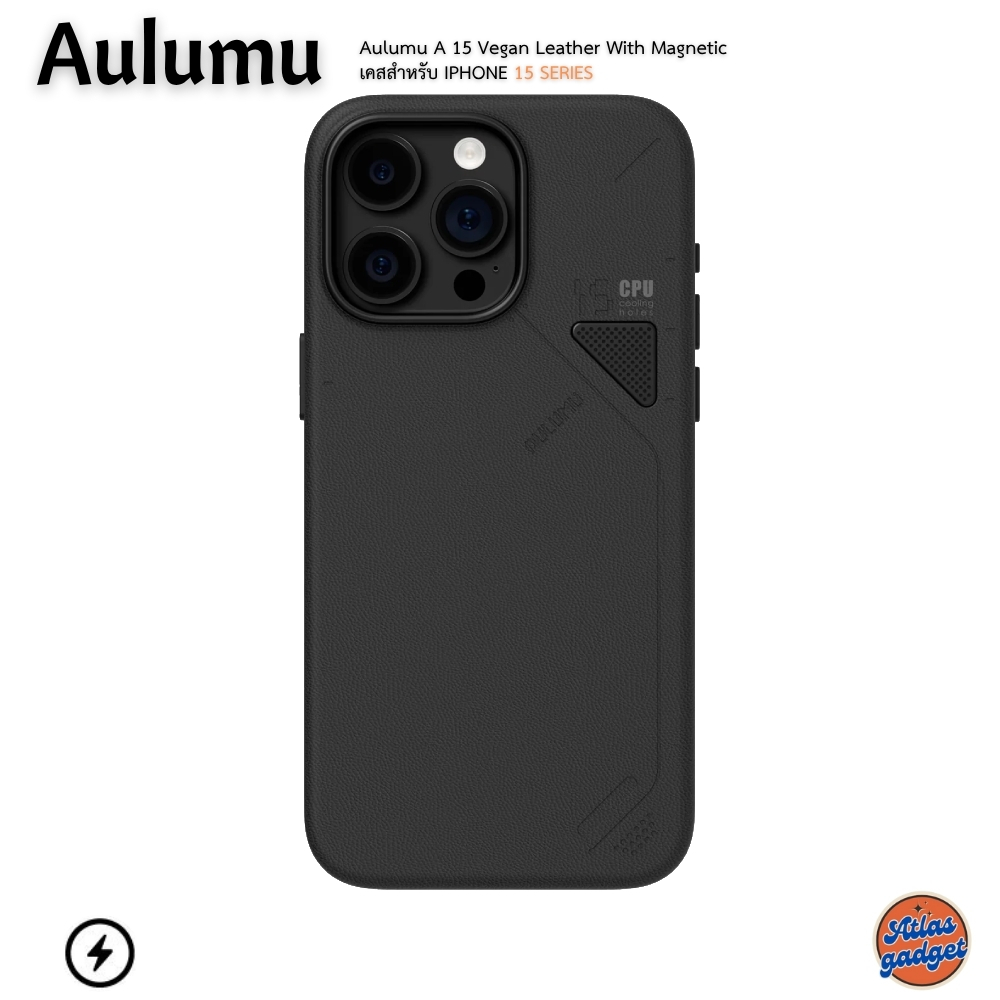 Aulumu A15 Vegan Leather with Magnetic เคส iPhone 15 / 15 Plus/ 15Pro/ 15ProMax เคสหนังกันกระแทก