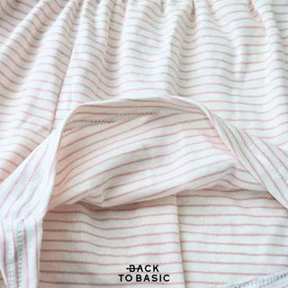 รีสต๊อก เติมสี [BackToBasic] กางเกงขาสั้นผู้หญิงใส่อยู่บ้าน ลายริ้ว ใส่นอน มีกระเป๋า ผ้าหนานุ่ม ใส่สบายมากๆ