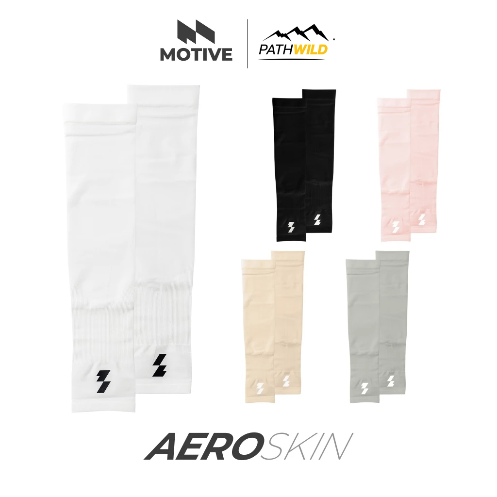 Motive Arm Sleeves AeroSkin Collection ปลอกแขนกันแดด ใส่ทำกิจกรรม outdoor ไร้รอยต่อ ทอแบบไร้ตะเข็บแนวตั้ง เคลื่อนไหวดี