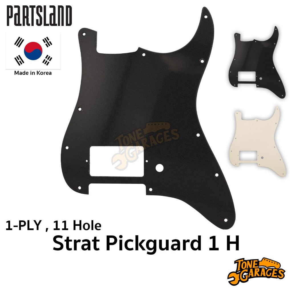 WSC Partsland Strat Pickguard 1ply 11Hole 1 Humbucker ปิ๊กการ์ด กีต้าร์ 1ชั้น 11รู Made in Korea