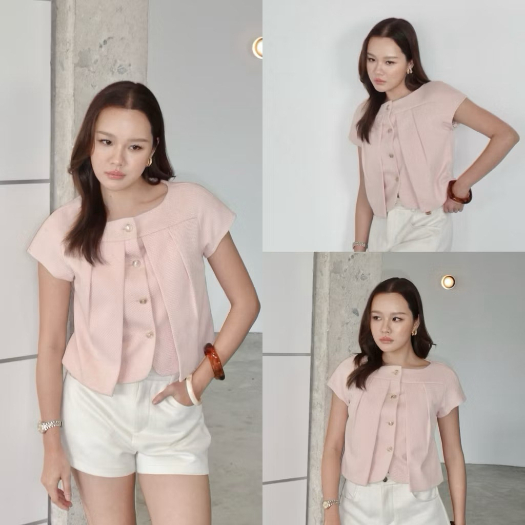 เสื้อแขนสั้นกระดุมหน้า swana.ss