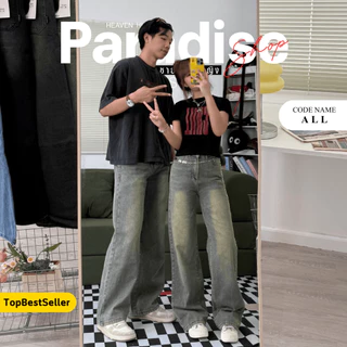 Paradise - Jeans Fade All color | กางเกงยีนส์ ทรงกระบอก แต่งเฟด | ใส่ได้ทั้ง ผู้ชาย และ ผู้หญิง | Men - Women - Jeans