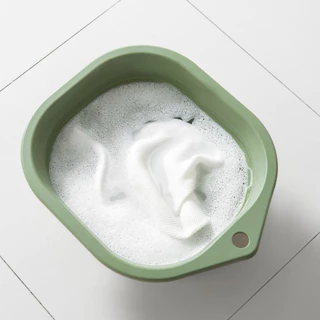IKEA อ่างซักผ้าพับได้ กะละมังพับได้ IKEA PEPPRIG เขียว, 10ลิตร แข็งแรง ใส่น้ำได้เยอะไม่ยวบ มีช่องสำหรับแขวนจัดเก็บง่าย