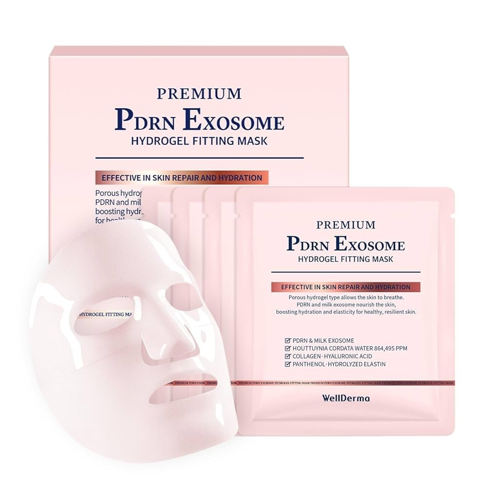 Wellderma PDRN Exosome Hydrogel Fitting Mask 25g (ยกกล่อง 4 แผ่น) พร้อมส่ง