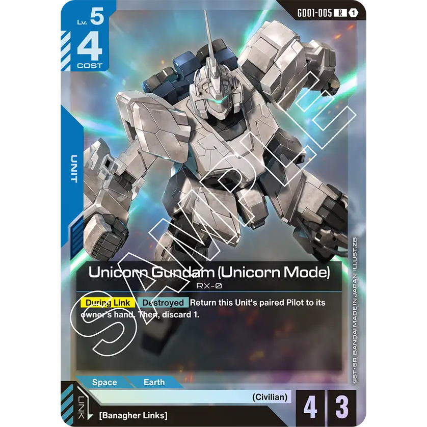 Gundam Card Game - GD01 - (Blue) Rare [ENG]