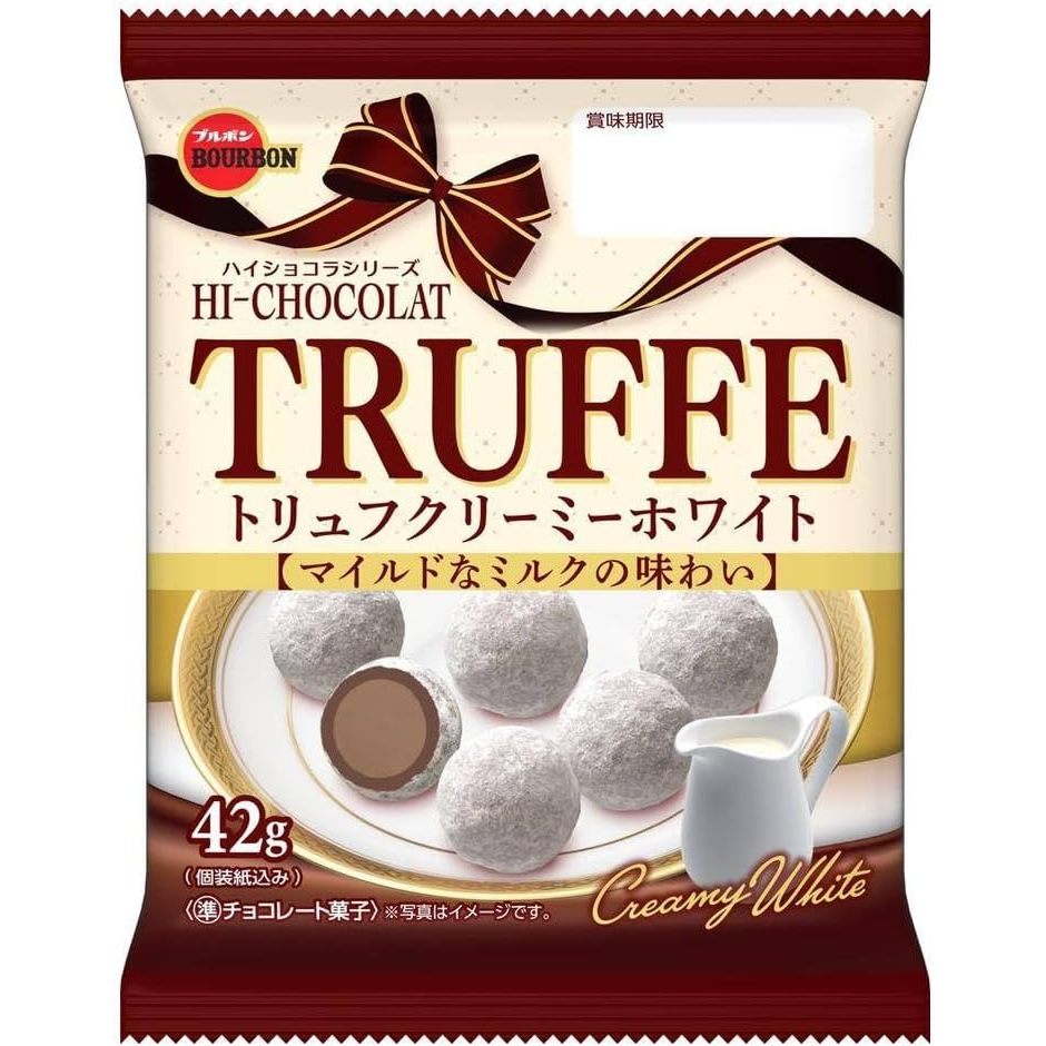 Bourbon Truffe Creamy White 42g, Bourbon Sepiart Fresh Cream 39g, Bourbon Bite-sized Lang Lace 47g
